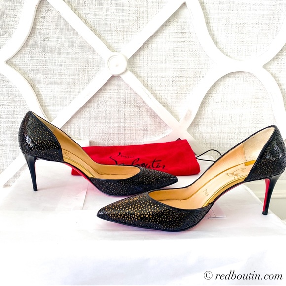 Christian Louboutin Shoes - Christian louboutin Iriza Black and Gold Pumps